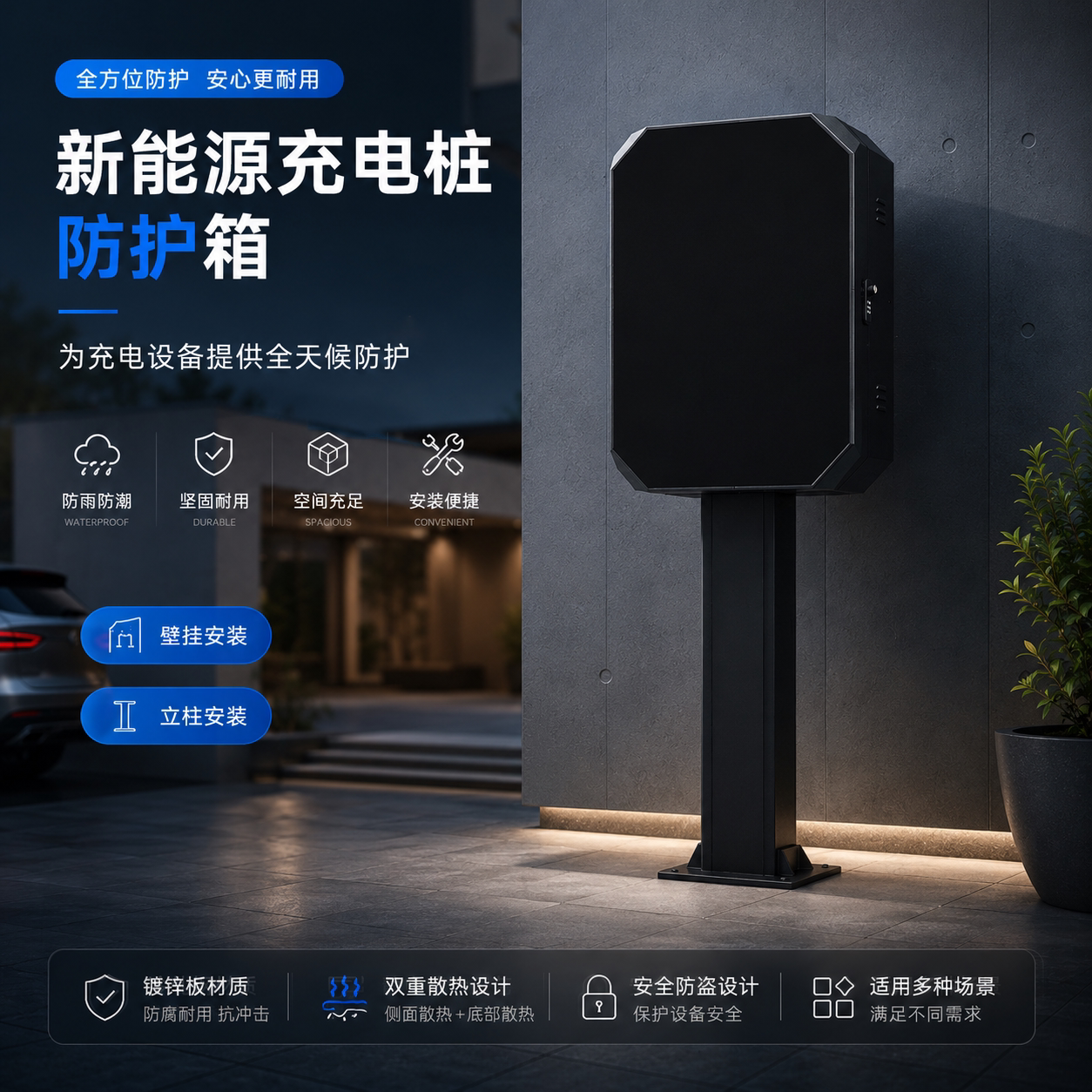 覆映新能源充电桩保护箱防水防尘
