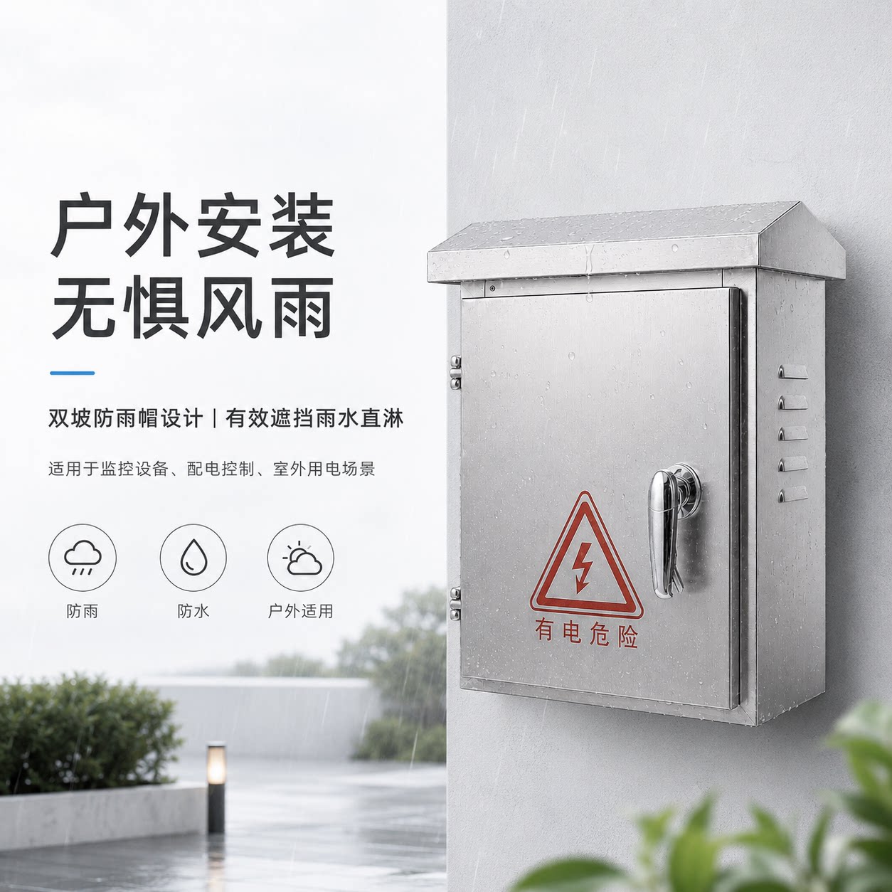 覆映不锈钢户外防水双波机柜