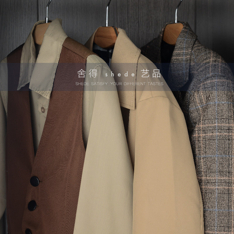 驼色轻奢售楼部样板房衣帽间主人房衣柜软装饰品衣服摆件套装182