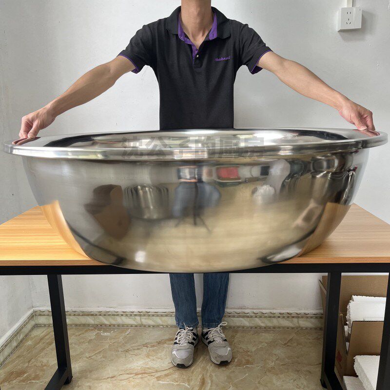 特厚足尺寸90cm不锈钢特大盆加深大号洗澡洗衣商用工X厂特深多用