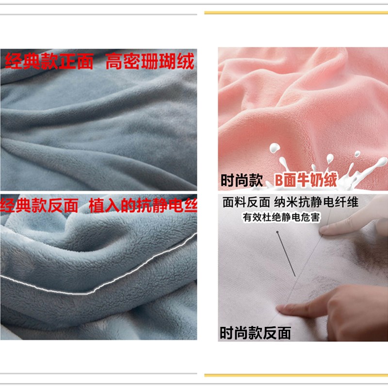 冬天珊瑚绒被套单件套ab面法兰绒单面绒卡通双人加厚床上用品加绒