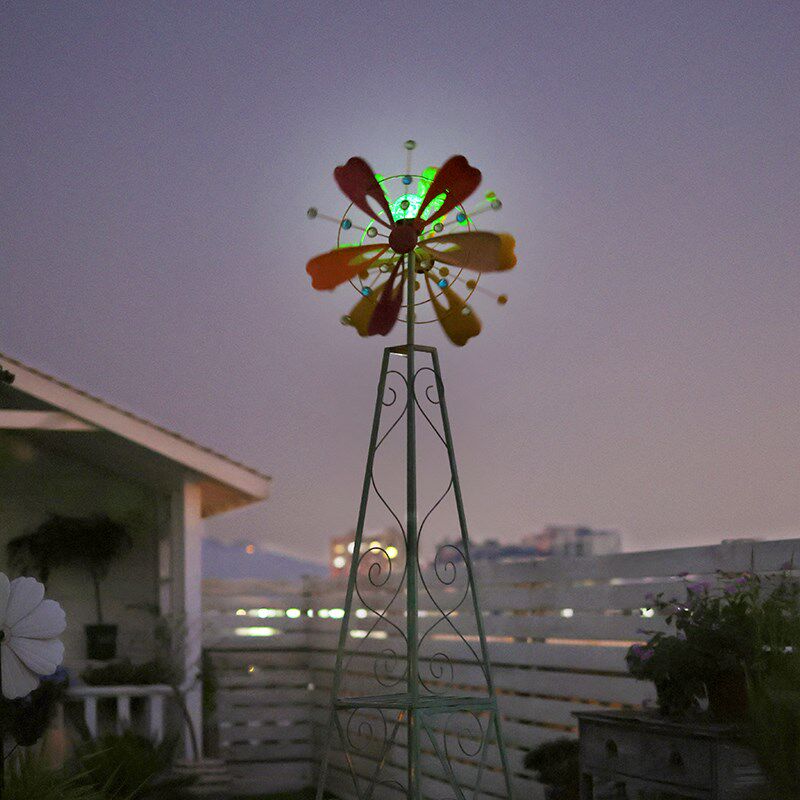 户外花架大风车花园阳台布置农场造景铁艺网红庭院子创意装饰摆件