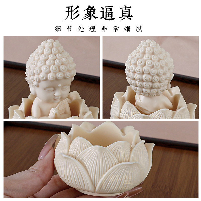 小佛祖汽车摆件2023新款高级感莲花车载中控台装饰品车内用品大全