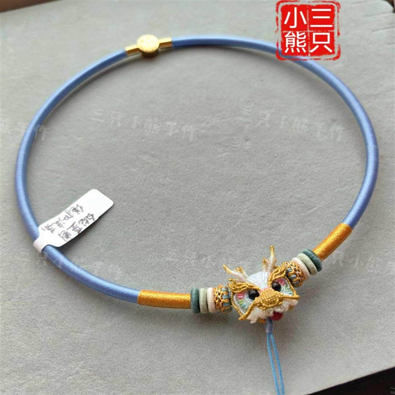 宝宝项圈编绳手工编织满月新生百天一周岁3个月男女孩Z平安长命锁
