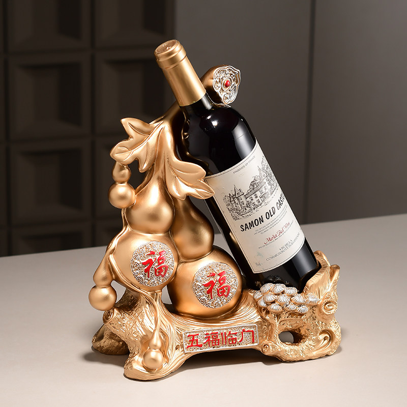 葫芦福子摆件斜放葡萄酒架酒店酒馆酒柜装饰摆件红置W放架收纳架