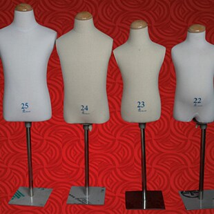 22码国标儿童人台半身立体v裁剪人台模特服装设计板房制版儿童立