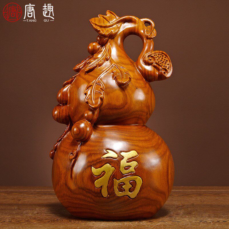 花梨实木雕刻葫芦摆件家居客厅办公桌面古L风装饰送礼品红木工艺