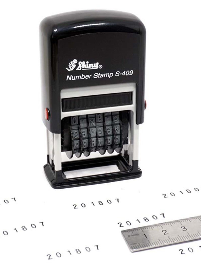 新力S-409S-449自动回墨数字印章6位9位编号章生产日期印章可调