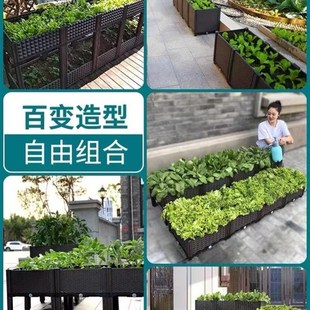 新疆包邮室内种菜专用花盆塑料天台户外阳台楼顶种花的围栏种植箱