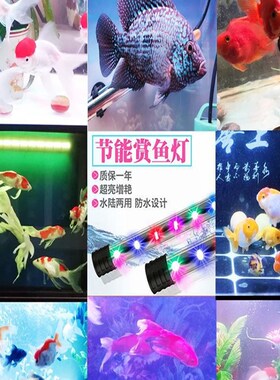 鱼缸灯led灯防水超亮上盖顶盖带灯彩色灯管全光谱照明鹦鹉鱼观赏