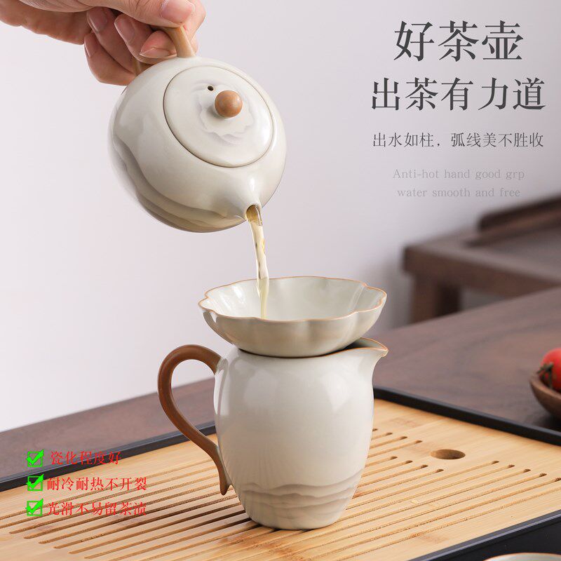 汝窑旅行功夫茶具套装家用户外便携式高档喝茶装备盖碗茶杯茶壶