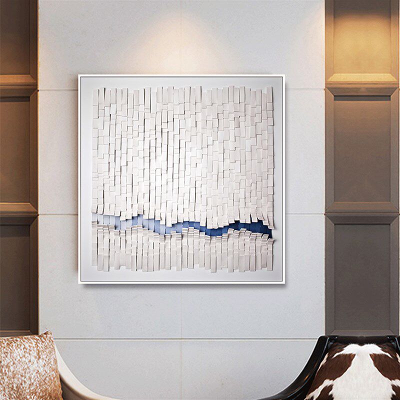 抽象格子艺术酒店大堂装饰画北欧简约客厅挂画玄关卧室床头桌面摆