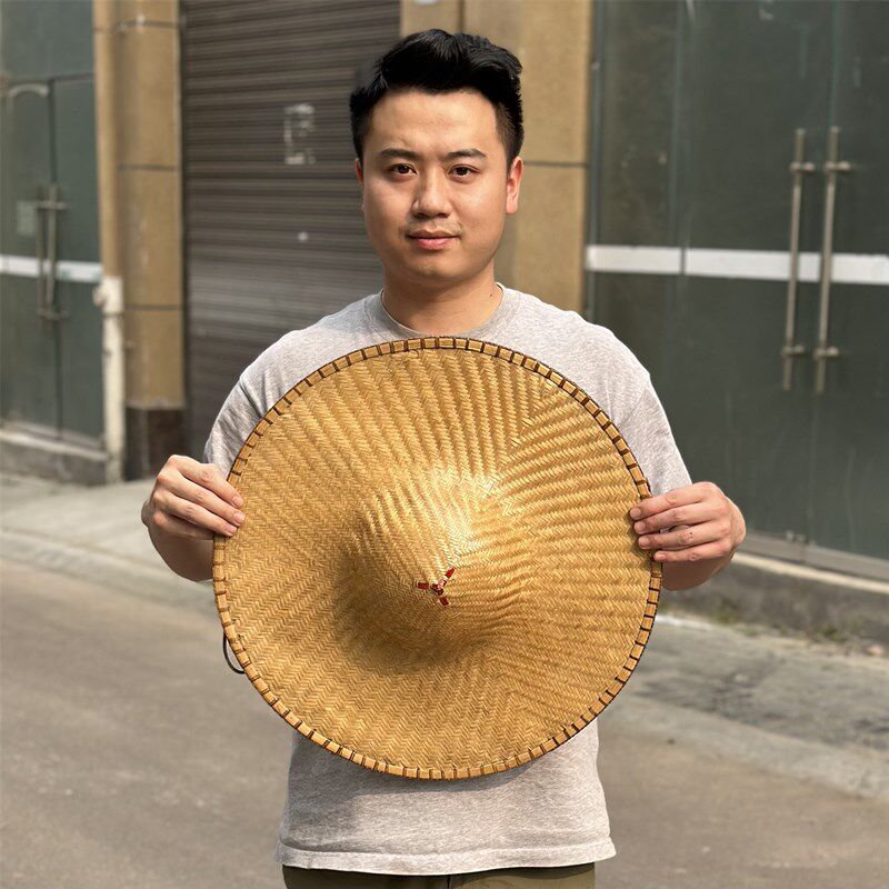 精品竹编斗笠全竹编帽防晒防雨帽遮阳帽舞蹈装饰农活采茶钓鱼帽