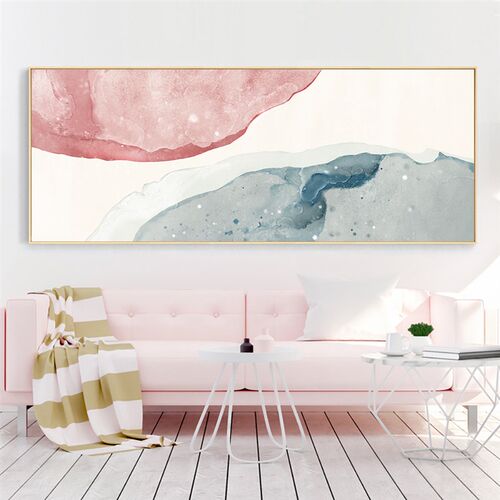 个性 粉色d现代抽象小众画客厅装饰画卧室床头挂画沙发背景墙画