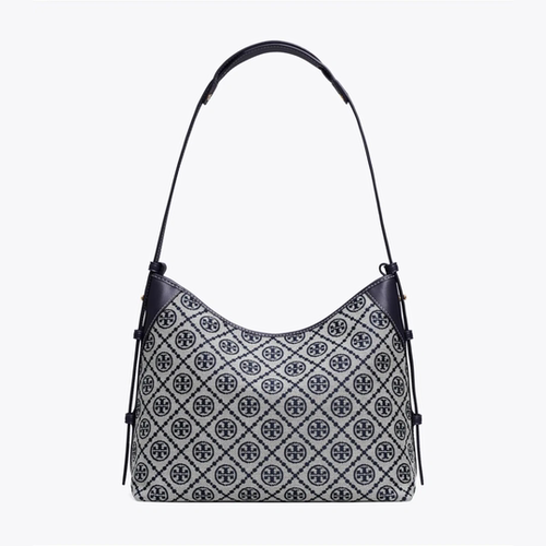 Tory Burch/汤丽柏琦女款T Monogram提花流浪包Hobo手提单肩包包