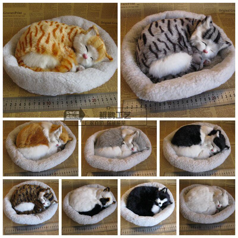 仿真呼吸猫仿真睡猫呼吸猫咪宠物办公装饰客M厅摆件儿童女友礼物