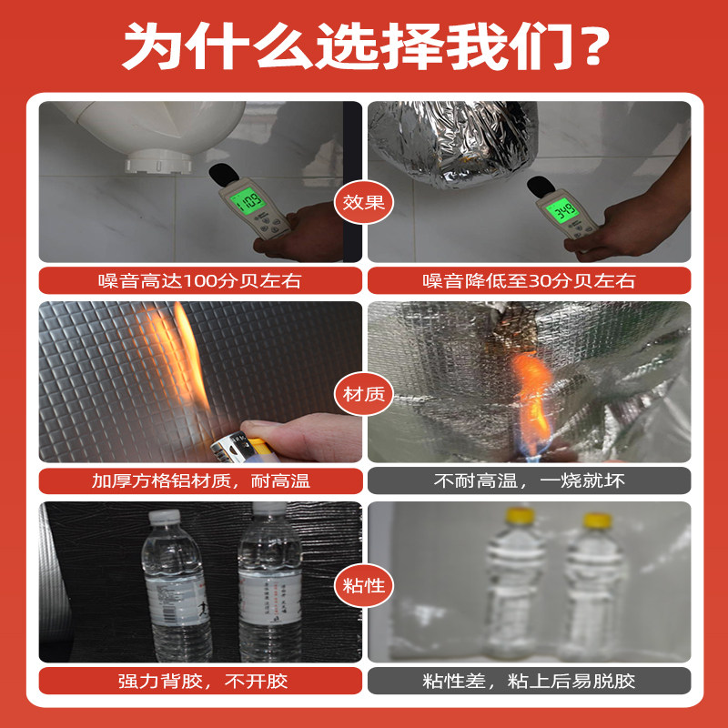 隔音棉下水管自粘消音吸音棉家用墙体隔音板包卫生间管道隔音材料