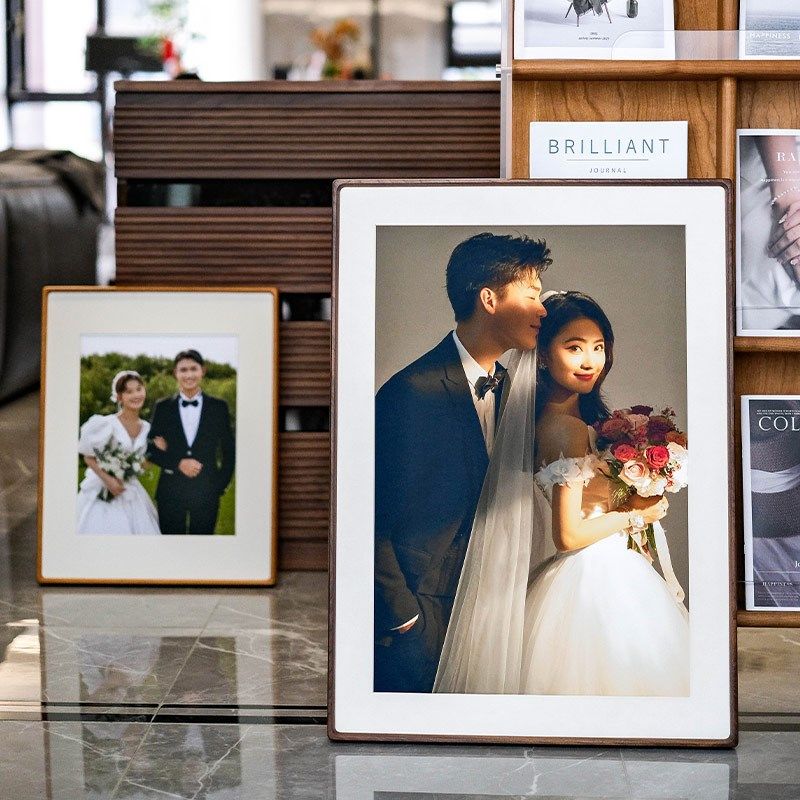 婚纱照相框挂墙定制洗照片放大尺寸相片打印装裱高级感画框a4摆台