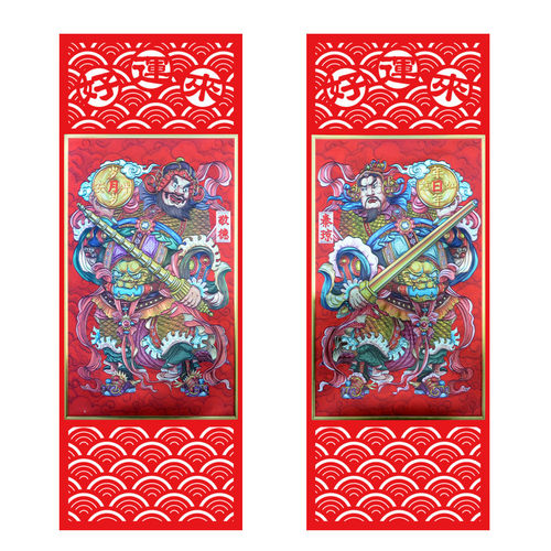 门神2026马年金箔防水秦叔宝大门装饰年画创意新年春节特大号门贴