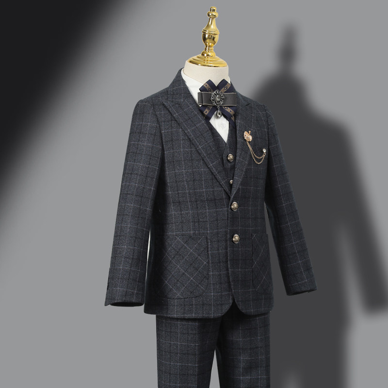 儿童西装套装新款男童礼服模特走秀花童小西服主持钢琴演出服秋冬