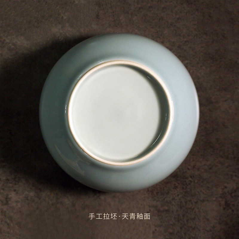 问心堂天青笔洗洗缸仿古汝窑笔洗套装青花瓷笔洗大号国画毛笔青瓷
