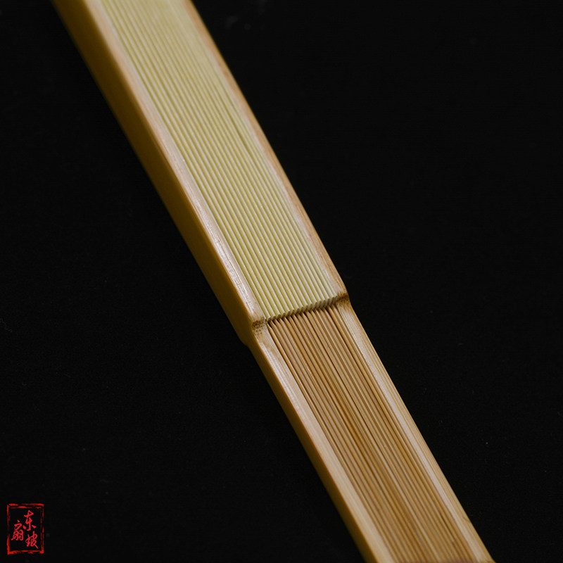 95寸18方玉竹翻轮文玩折扇立体琴方翻轮扇子复古手工竹制扇骨苏工