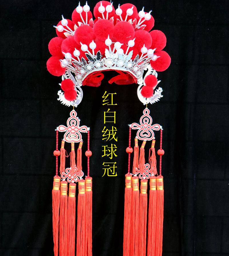 新款国潮凤冠帽 新娘头饰 古装舞台演出凤冠霞帔服装戏剧 穆桂英
