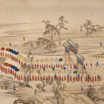 清乾隆乾隆南巡图原大卷轴名画装饰高清原作版画微喷装裱临摹手卷