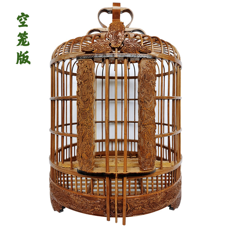 2020新款上市老竹料竹制画眉隔斗鸟笼八哥鹩哥大小号竹鸟笼子包邮
