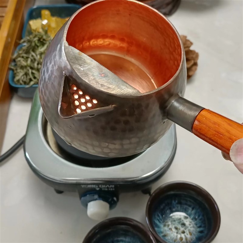 甘肃陕西天水陇南罐罐茶大功率煮茶炉调温电炉纯铜大容量铜罐铜壶