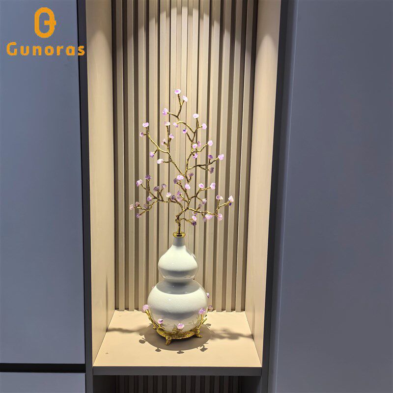 紫水晶发财树高级葫芦摆件客w厅招财高档玄关入户装饰乔迁新居礼