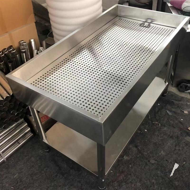 卤肉熟食分e拣台卤煮卤菜沥水车现捞网漏不锈钢沥油工作台可定做