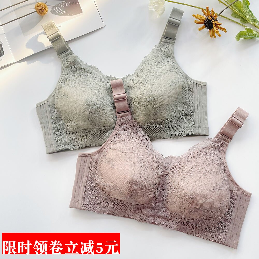 大码内衣女大胸显小全罩杯薄x款收副乳调整型无钢圈文胸防下垂胸