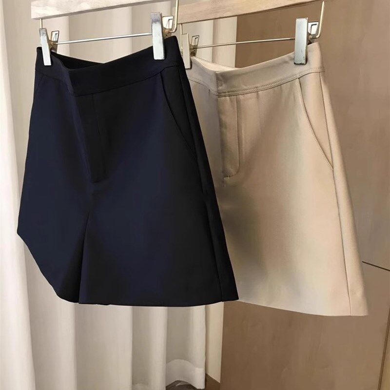 短裤女外穿2024新款黑色高腰休闲西装裤女春夏季显瘦气质阔腿裤