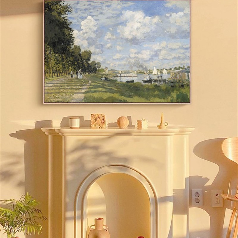 莫奈梵高印象派床头画装饰画名画卧室挂画简约客厅沙发背景墙油画