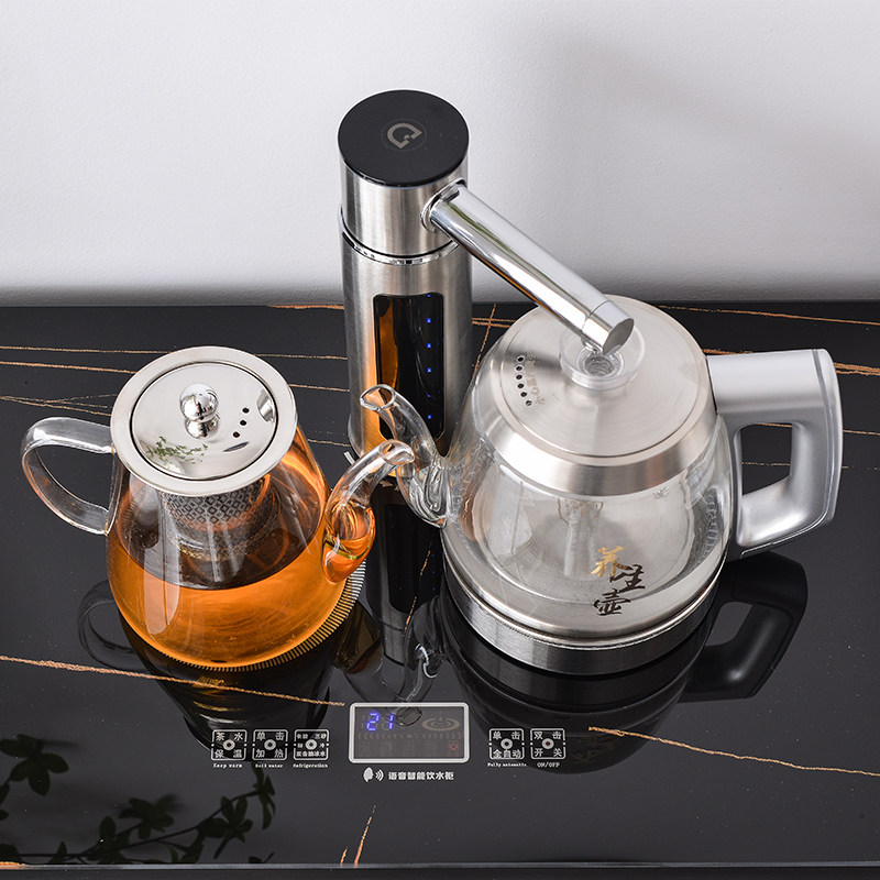 家用商用实木全自动语音茶吧机轻奢饮水机餐边柜客厅茶水一体柜