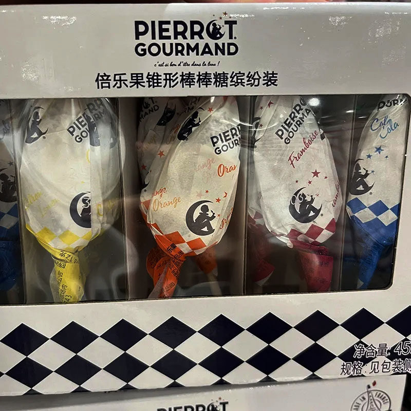 法国倍乐果锥形棒棒糖缤纷装多口味35支459g糖果零食