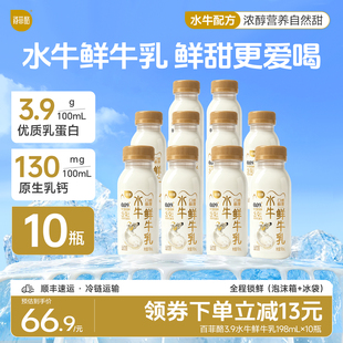 百菲酪低温水牛鲜牛乳3.9g乳蛋白198mlX10瓶