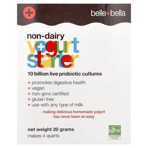 Belle+Bella,非乳制品酸奶发酵剂，4 包，每包 (5 克)