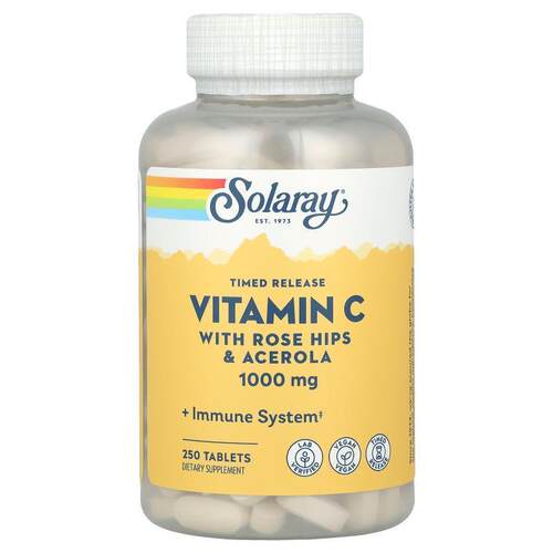 Solaray缓释维生素C片玫瑰果针叶樱桃维他命VC片抵抗骨骼健康