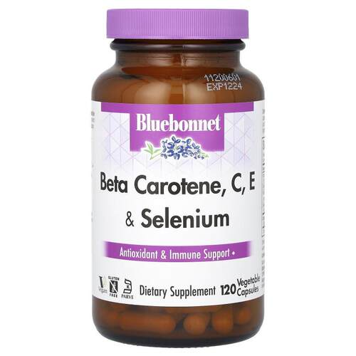 Bluebonnet Nutrition,β-胡萝卜素、C、E 和硒，120粒素食胶囊