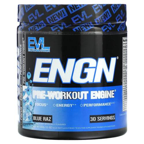 EVL,ENGN，锻炼前补剂，蓝莓泡泡糖，11 盎司（312 克）