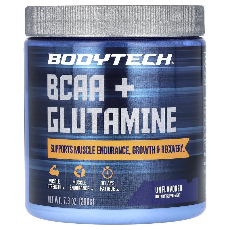 BodyTech,支链氨基酸 + 谷氨酰胺，原味，7.3 盎司（208 克）
