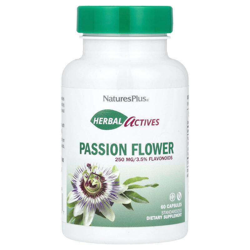 NaturesPlus,草本活性物，西番莲，250毫克，60粒素食胶囊