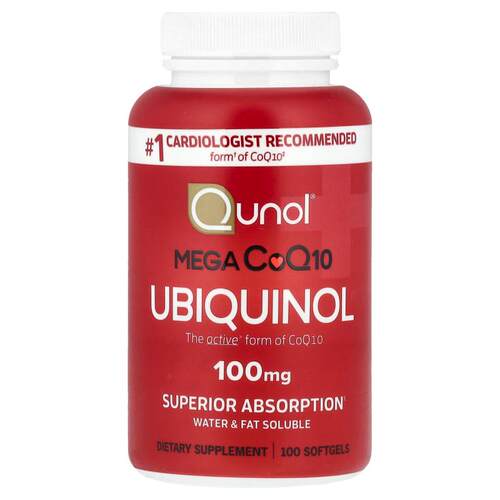 Qunol,Mega 辅酶 Q10，泛醇，100 毫克，100 粒软胶囊
