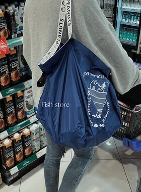 *Fisbh store*可爱大容量防水折叠购物袋环保袋逛超市手提肩背包