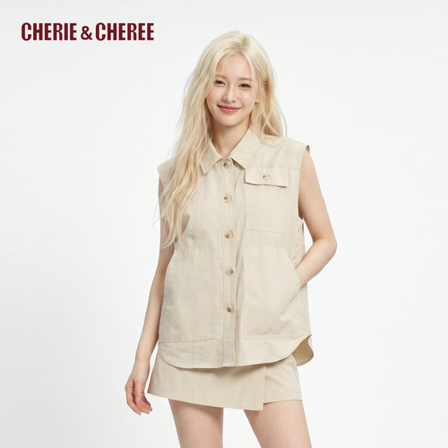 CHERIE&CHEREE夏无袖衬衫马夹