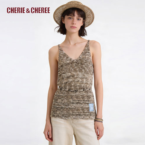 CHERIE&CHEREE夏V领提花背心