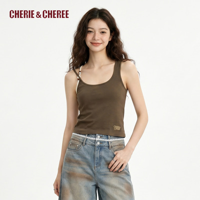 CHERIE&CHEREE26夏莱赛尔不对称修身吊带背心女CC6WLX3T015