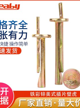 水泥墙快速壁虎膨胀钉插片壁虎敲击式膨胀螺丝打入式膨胀螺栓6mm